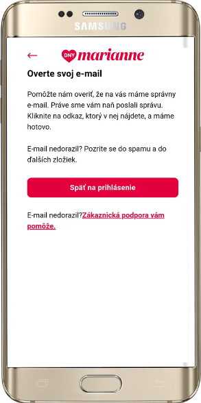 SK Ověření e-mailu - Android