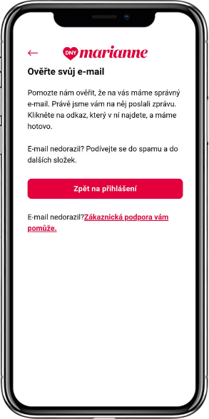 iOS - ověření e-mailu